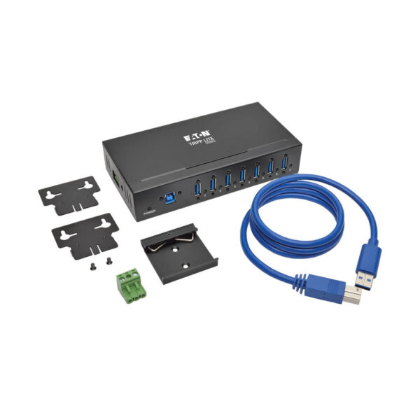 Tripp Lite series 7-Port Industrial-Grade USB 3.x (5Gbps) Hub - 20 kV ESD Immunity, Metal Housing, Mountable