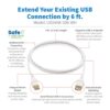 Tripp Lite series Safe-IT USB 2.0 Antibacterial Extension Cable (A M/F), USB 2.0, White, 6 ft. (1.83 m)