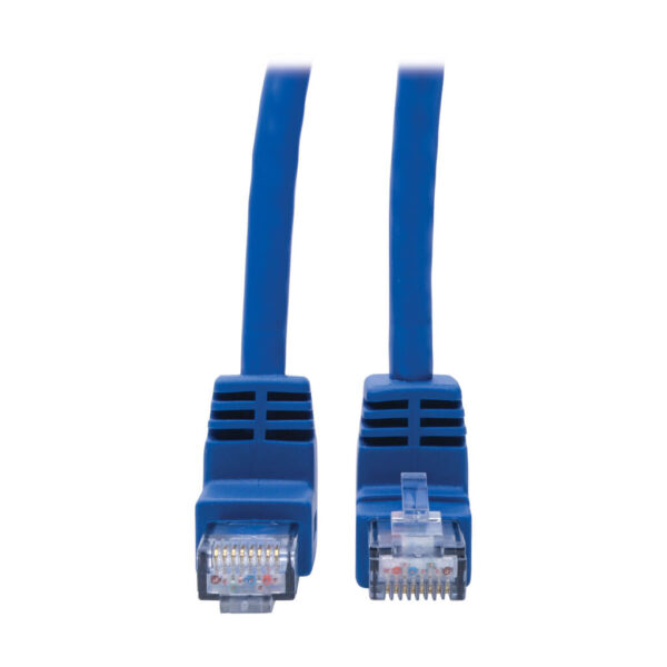 d83ca20cb77c86656df4c59e7946e14a Tripp Lite series Up/Down-Angle Cat6 Gigabit Molded UTP Ethernet Cable (RJ45 Up-Angle M to RJ45 Down-Angle M), Blue, 3 ft. (0.91 m)