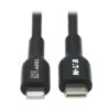 d84f1731c3e56c0ca62206a3c2a133ef Tripp Lite series USB-C to Lightning Sync/Charge Cable (M/M), MFi Certified, Black, 2 m (6.6 ft.)