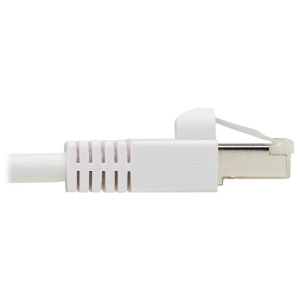 Tripp Lite series Safe-IT Cat6a 10G Snagless Antibacterial S/FTP Ethernet Cable (RJ45 M/M), PoE, White, 7 ft. (2.13 m), TAA