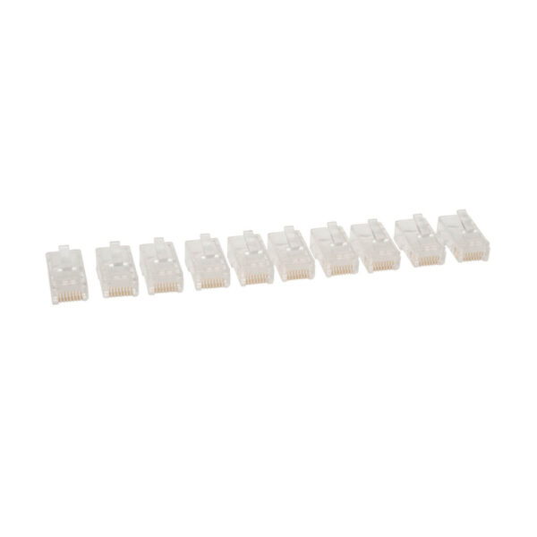 d8a603e2b9d4bdc78b3ffa5613b99263 Tripp Lite series RJ45 Plugs for Round Solid / Stranded Conductor 4-pair Cat5e Cable, 100-Pack, TAA