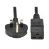 Tripp Lite series UK Computer Power Cord, BS 1363 to C19 - 13A, 250V, H05VV-F, 2.5 m (8.2 ft.), Black