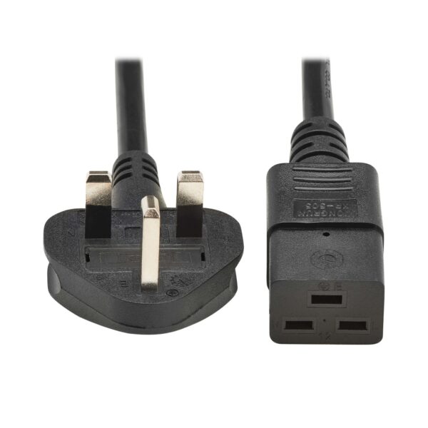 Tripp Lite series UK Computer Power Cord, BS 1363 to C19 - 13A, 250V, H05VV-F, 2.5 m (8.2 ft.), Black