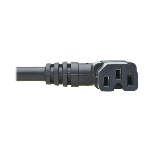 d98db952ea74d2bd208f6135580f24d5 Tripp Lite series Power Cord, NEMA 5-15P to Right-Angle C15 - Heavy-Duty, 15A, 125V, 14 AWG, 8 ft. (2.43 m), Black