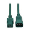 Tripp Lite series Heavy-Duty PDU Power Cord, C13 to C14 - 15A, 250V, 14 AWG, 6 ft. (1.83 m), Green
