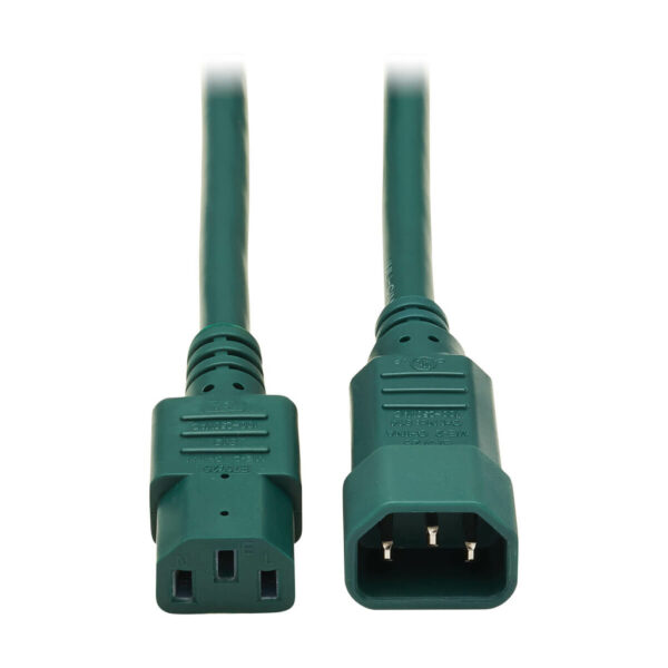 Tripp Lite series Heavy-Duty PDU Power Cord, C13 to C14 - 15A, 250V, 14 AWG, 6 ft. (1.83 m), Green