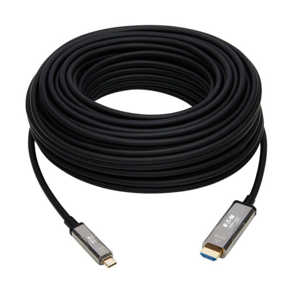da12fd8cc1190f8bc0fa5733af2e742e Tripp Lite series High-Speed USB-C to HDMI Active Optical Cable (AOC) - UHD 4K 60 Hz, HDR, CL3 Rated, Black, 30 m (98 ft.)