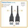 da4a720fdb33bab83bced158e08ca2aa Tripp Lite series USB 3.0 SuperSpeed A to A Cable for USB 3.0 All-in-One Keystone/Panel Mount Couplers (M/M), Black, 6 ft. (1.8 m)