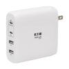 Tripp Lite series 4-Port Compact USB Wall Charger - GaN Technology, 100W PD Charging, 2 USB-C & 2 USB-A, White
