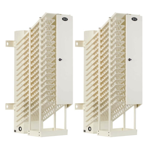16-Device AC Charging Towers for Chromebooks - Open Frame, White, 2 Pack (32 Devices Total)
