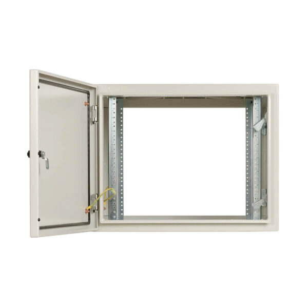 Tripp Lite series SmartRack Industrial Enclosure with Lock - NEMA 4, Wall Mount, Metal Construction, Hinged Back, 32 in. Depth, 9U, Gray