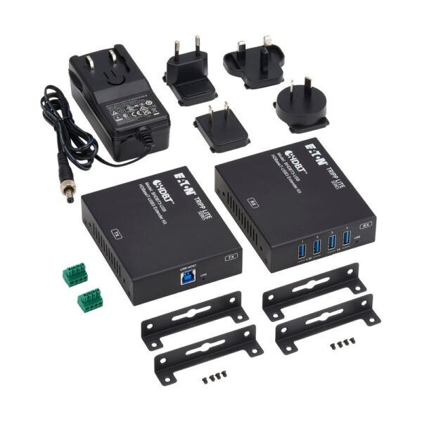 dadd3bf74763bbcf1d00d7cecb0313c8 Tripp Lite series HDBaseT-USB3 over Cat6a Extender Kit, 4 USB-A 3.2 Gen 1 Ports, PoC, RS-232, Up to 328 ft. (100 m)
