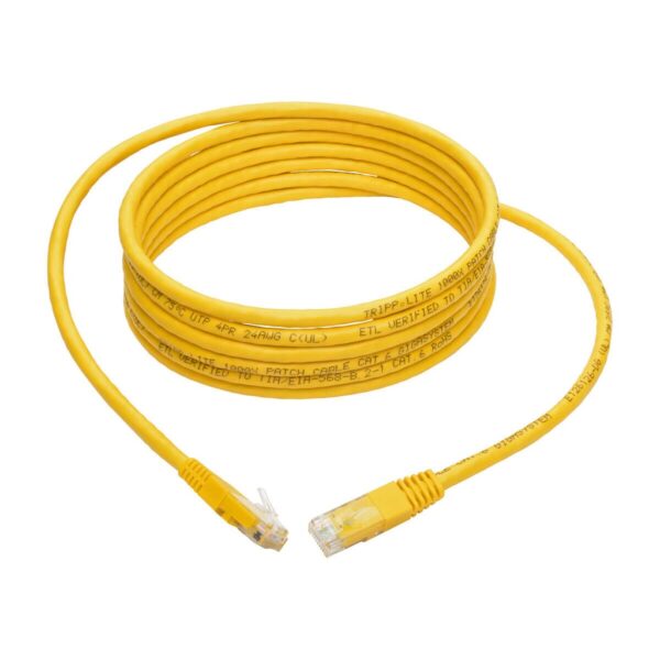 Tripp Lite series Cat6 Gigabit Molded (UTP) Ethernet Cable (RJ45 M/M), PoE, Yellow, 10 ft. (3.05 m)