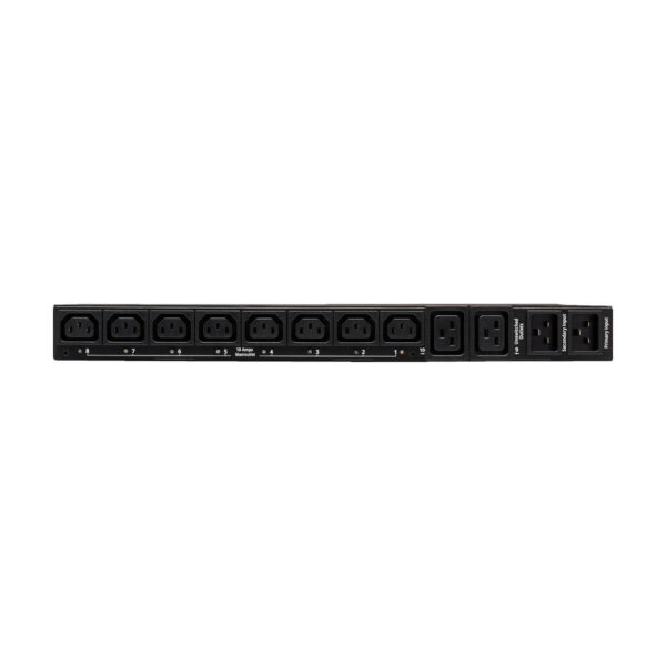 db2375dec9216b432710c14efa82047b Tripp Lite series 3.8kW Single-Phase Switched Automatic Transfer Switch PDU, Two 200-240V C20 Inlets, 8 C13 & 2 C19 Outputs, 1U, TAA