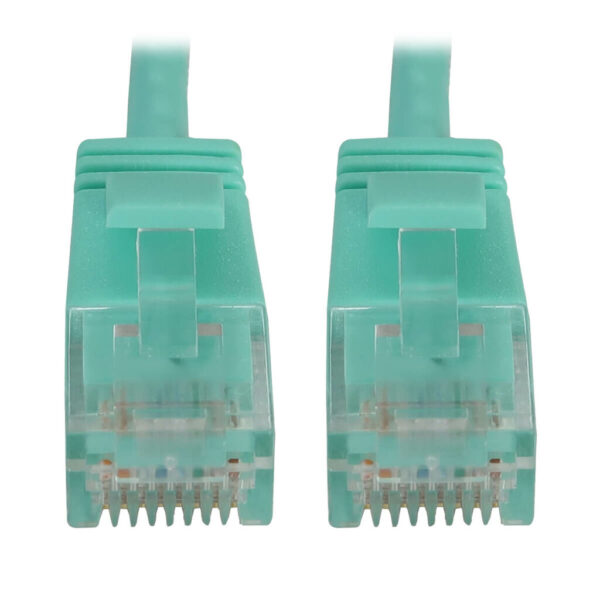 db2fd3ea0435709206113bec6b90c000-1 Tripp Lite series Cat6a 10G Snagless Molded Slim UTP Ethernet Cable (RJ45 M/M), PoE, Aqua, 7 ft. (2.1 m) - N261-S07-AQ