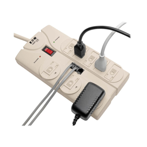 Tripp Lite series Protect It! 8-Outlet Computer Surge Protector, 8 ft. (2.43 m) Cord, 2160 Joules, Tel/Modem/Fax Protection