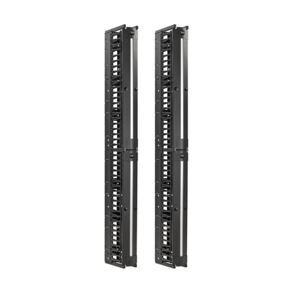 dbb49ebba3f911dda162a158e7723e6c Tripp Lite series High-Capacity Vertical Cable Manager - Deep Double Finger Duct with Cover, Double Sided, 6 in. Wide, Black, 7 ft. (2.2 m)