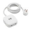 dbb9627afbac675402f42629633f9c46 Tripp Lite series Safe-IT 32W 2-Outlet Power Strip - 5-15R Outlets, 3 USB Ports, 6 ft. (1.8 m) Cord, Antimicrobial Protection, White