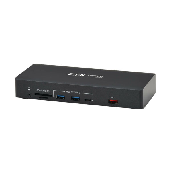 Tripp Lite USB-C Triple-Display Dock, 4K 60 Hz HDMI/DisplayPort, VGA, USB 3.2 Gen 2 Hub, GbE, 100W PD Charging, Antibacterial - U442AB-DOCK9