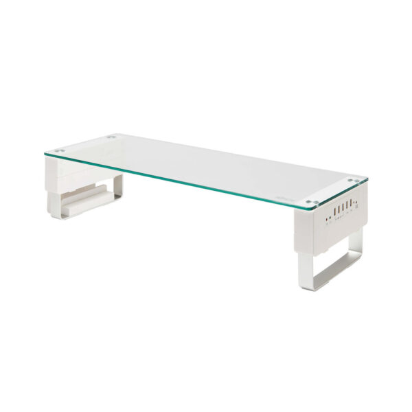 Tripp Lite series Monitor Riser for Desk - Height Adjustable, Glass Top, USB and Audio Ports