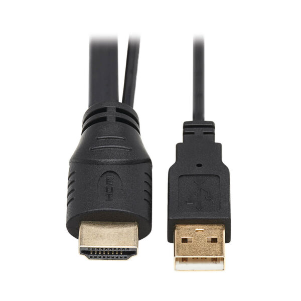 dc6cbc4d319924877c5e6002eb3a4853 Tripp Lite series 4-Port Presentation Adapter, 4K 60 Hz (4:4:4) HDMI, DP, USB-C and 1080p VGA to HDMI, Built-In Cables, TAA