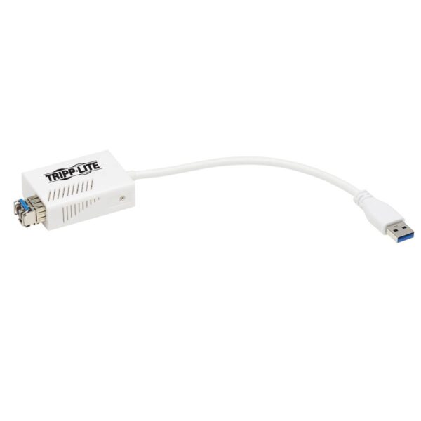 Tripp Lite series USB 3.0 Multimode Fiber Optic Transceiver Ethernet Adapter, 10/100/1000 Mbps, 1310nm, 550m, LC