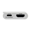 Tripp Lite series USB-C to HDMI Adapter with PD Charging, HDCP, White