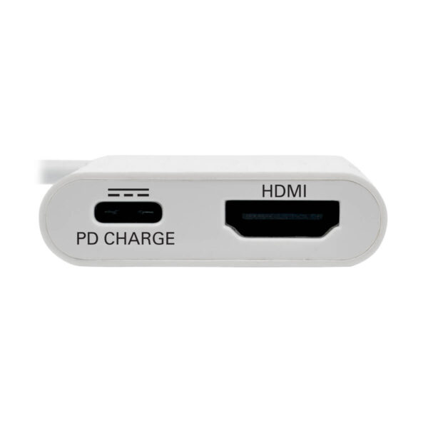 Tripp Lite series USB-C to HDMI Adapter with PD Charging, HDCP, White