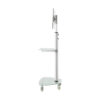 dc8cc6f6d5530d6a0d46abd7564f1134 Tripp Lite series Premier Rolling TV Cart for 37” to 70” Displays, Frosted Glass Base and Shelf, Locking Casters, White