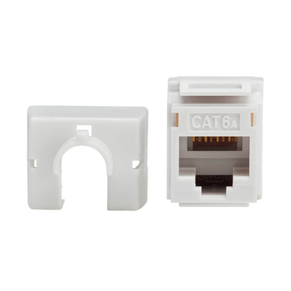 dd1b053a4de1170f536762160e699de2 Tripp Lite series Cat6a Keystone Jack - 4PPoE Compliant, 110/Krone, 568A/B, RJ45 Ethernet, White, TAA