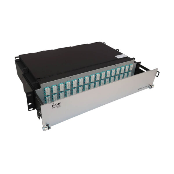 ddf4372ee0960e3cd49af4748091ae85 Tripp Lite series Preloaded Fiber Patch Panel, 2U - 32x (12F MTP/MPO-PC to 4x LC Duplex F/F) 8F Trunk Cables, OM4 Multimode, 3 m (9.8 ft.)