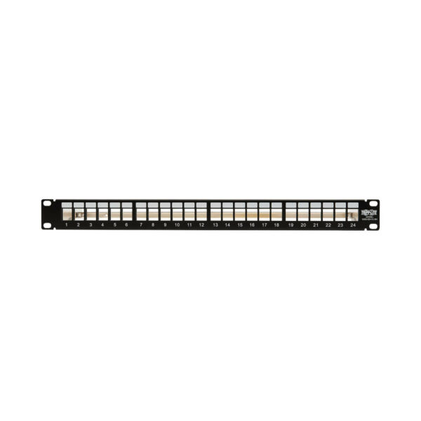 Tripp Lite series 24-Port 1U Rack-Mount Shielded Blank Keystone/Multimedia Patch Panel, RJ45 Ethernet, USB, HDMI, Cat5e/6