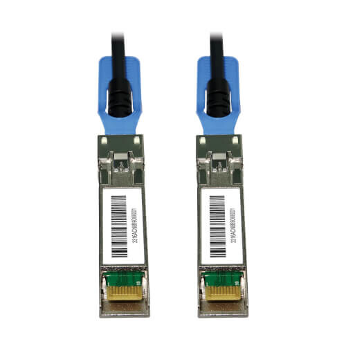 de195800d8c14394d7acfd96adc49942 Tripp Lite series SFP28 to SFP28 25GbE Passive Twinax Copper Cable (M/M), SFP-H25G-CU3M Compatible, Black, 3 m (9.8 ft.)