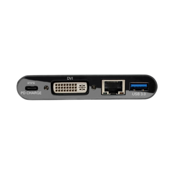de1af7f0e55a6a285ce0139d7cf46d6b Tripp Lite series USB-C Multiport Adapter, DVI, USB 3.x (5Gbps) Hub Port, Gbe and PD Charging, Black