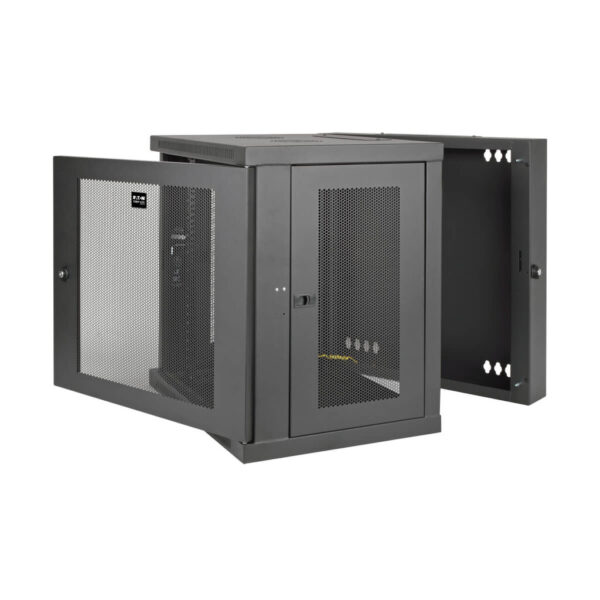 deca1d7e7eb656be4d33d6933b3612c3 Tripp Lite series SmartRack 10U Low-Profile Switch-Depth Wall-Mount Small Rack Enclosure, Hinged Back