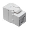 Tripp Lite series Keystone Jack Cat6/Cat5e, RJ45, Shuttered, Dust Cap - Toolless, PoE/PoE+ Compliant, White, TAA - N238-001-GY-TF