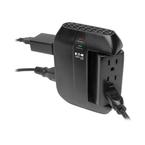 df3f860a56a7a0587ed5f58b3fa2f3b2 Tripp Lite series Protect It! Surge Protector with 3 Rotatable Outlets, 3 Stationary, side facing Outlets, Direct-Plug In, 1200 Joules