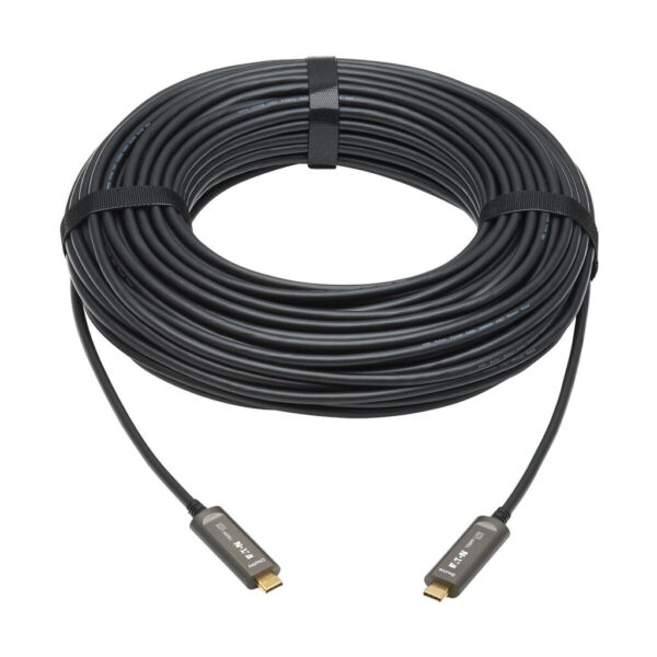 df6d41db3b022494fd1cdffd3acd1696 Tripp Lite series USB-C to USB-C Plenum-Rated Fiber Active Optical Cable (AOC) - 4K 60 Hz, HDR, 4:4:4, M/M, Black, 30 m (98 ft.), Video-Only