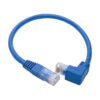 df7aedd84241841fce3b47ddc6b307d5 Tripp Lite series Down-Angle Cat6 Gigabit Molded UTP Ethernet Cable (RJ45 Right-Angle Down M to RJ45 M), Blue, 1 ft. (0.31 m)