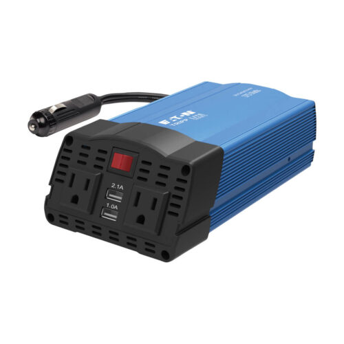 Tripp Lite series 375W PowerVerter Ultra-Compact Car Inverter with 2 AC Outlets, 2 USB Charging Ports and Battery Cables