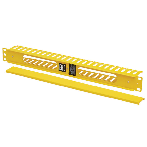 Tripp Lite series Horizontal Cable Manager - Finger Duct with Cover, Yellow, 1U