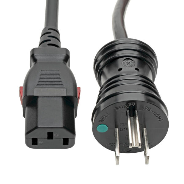 Tripp Lite series Hospital-Grade Power Cord, NEMA 5-15P to Locking IEC C13 - Green Dot, 10A, 125V, 18 AWG, 15 ft. (4.57 m), Black