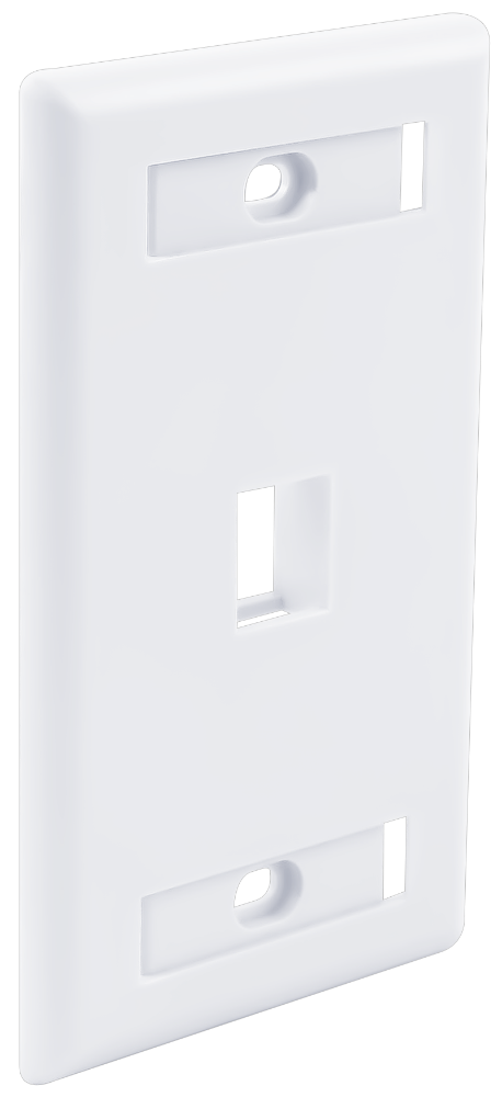 1-Port Single Gang, Flush Style, Faceplate, W/Window Labels White