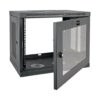 Tripp Lite series SmartRack 9U Low-Profile Switch-Depth Wall-Mount Mini Rack Enclosure, Clear Acrylic Window
