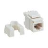 e0c81f58e8567b7f64ae58c4be394ada-1 Tripp Lite series Cat6a Keystone Jacks, 10 Pack - 4PPoE Compliant, 110/Krone, 568A/B, RJ45 Ethernet, White, TAA