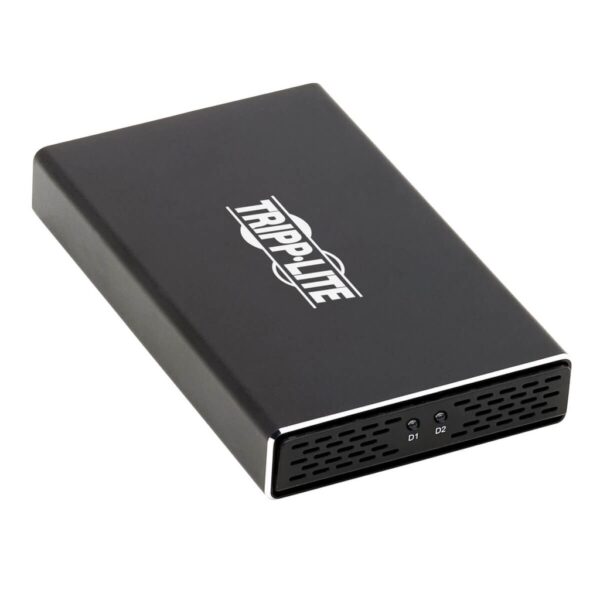 e0e3f5b294ab40ac7441f5811d44a761 Tripp Lite series USB-C to Dual M.2 SATA SSD/HDD Enclosure Adapter - USB 3.1 Gen 2 (10 Gbps), Thunderbolt 3, UASP, RAID