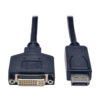 Tripp Lite series DisplayPort to DVI Cable Adapter, Converter for DP-M to DVI-I-F, 3 ft. (0.91 m) - P134-003