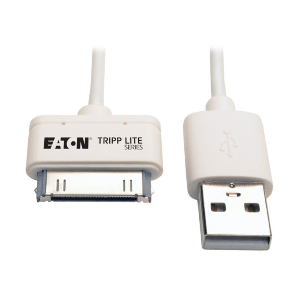 Tripp Lite series USB Sync/Charge Cable with Apple 30-Pin Dock Connector, White, 3 ft. (0.91 m)