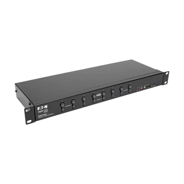 Tripp Lite series 8-Port DVI/USB KVM Switch with Audio and USB 2.0 Peripheral Sharing, 1U Rack-Mount, Single-Link, 1920 x 1200 (1080p), TAA